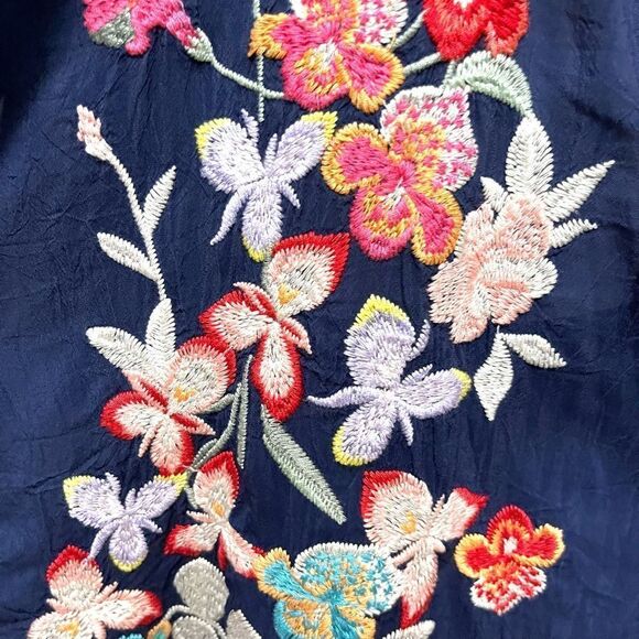 JOHNNY WAS Cattleya Floral Embroidered Long Sleeveless Tunic XL - Picture 4 of 10